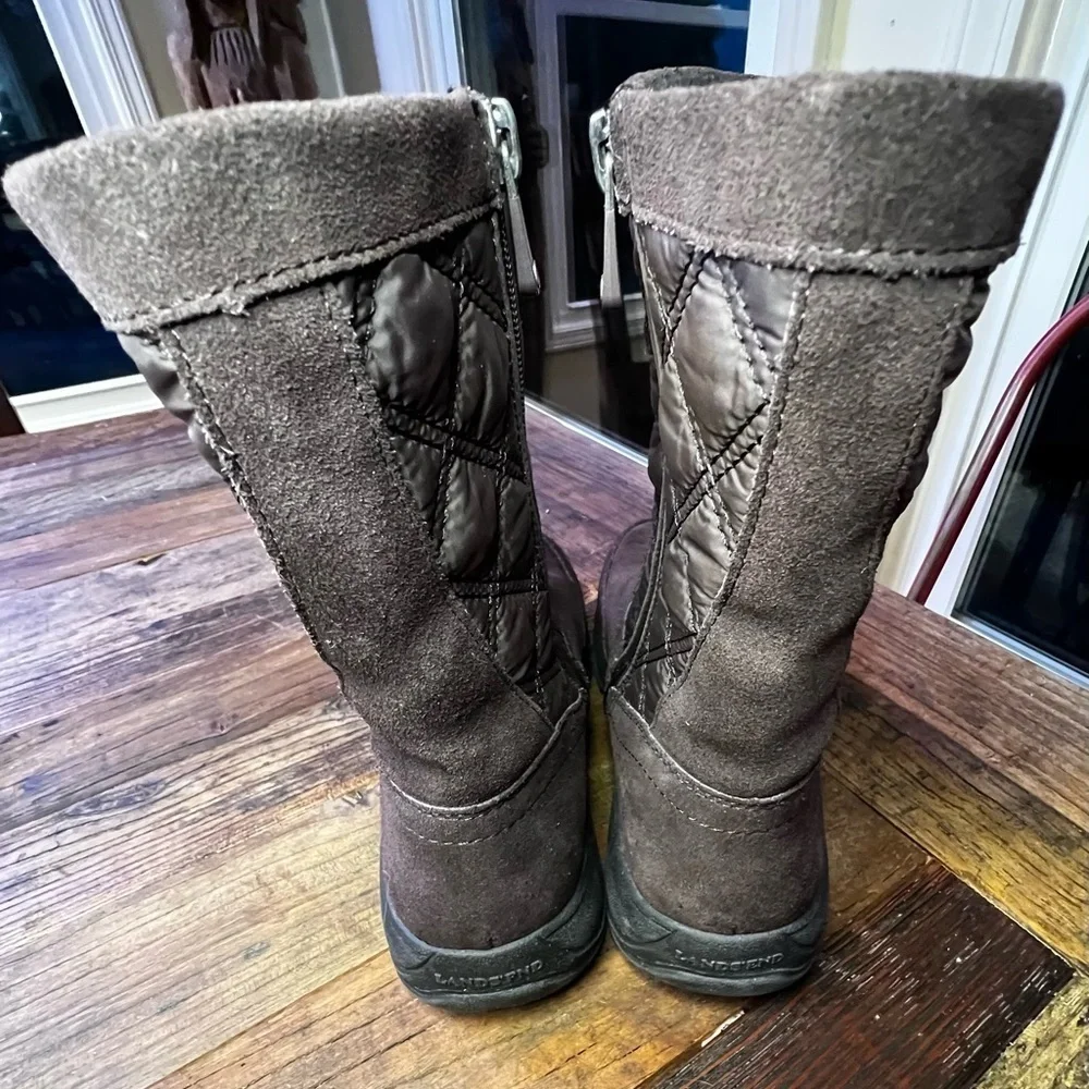 Lands End Women's Quilted Suede All weather Boots 